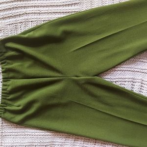 Vintage Chartreuse Elastic Waist Trousers